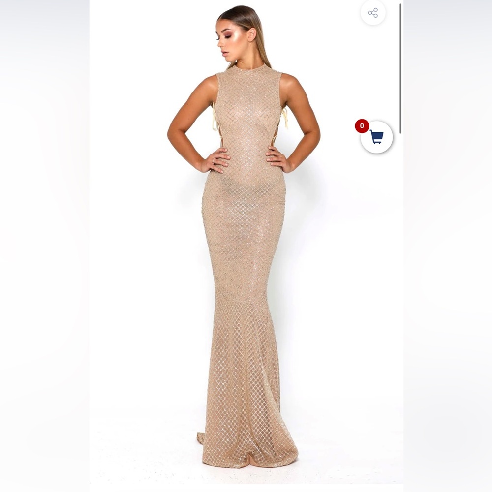 Portia and Scarlett Zachery gold gown
